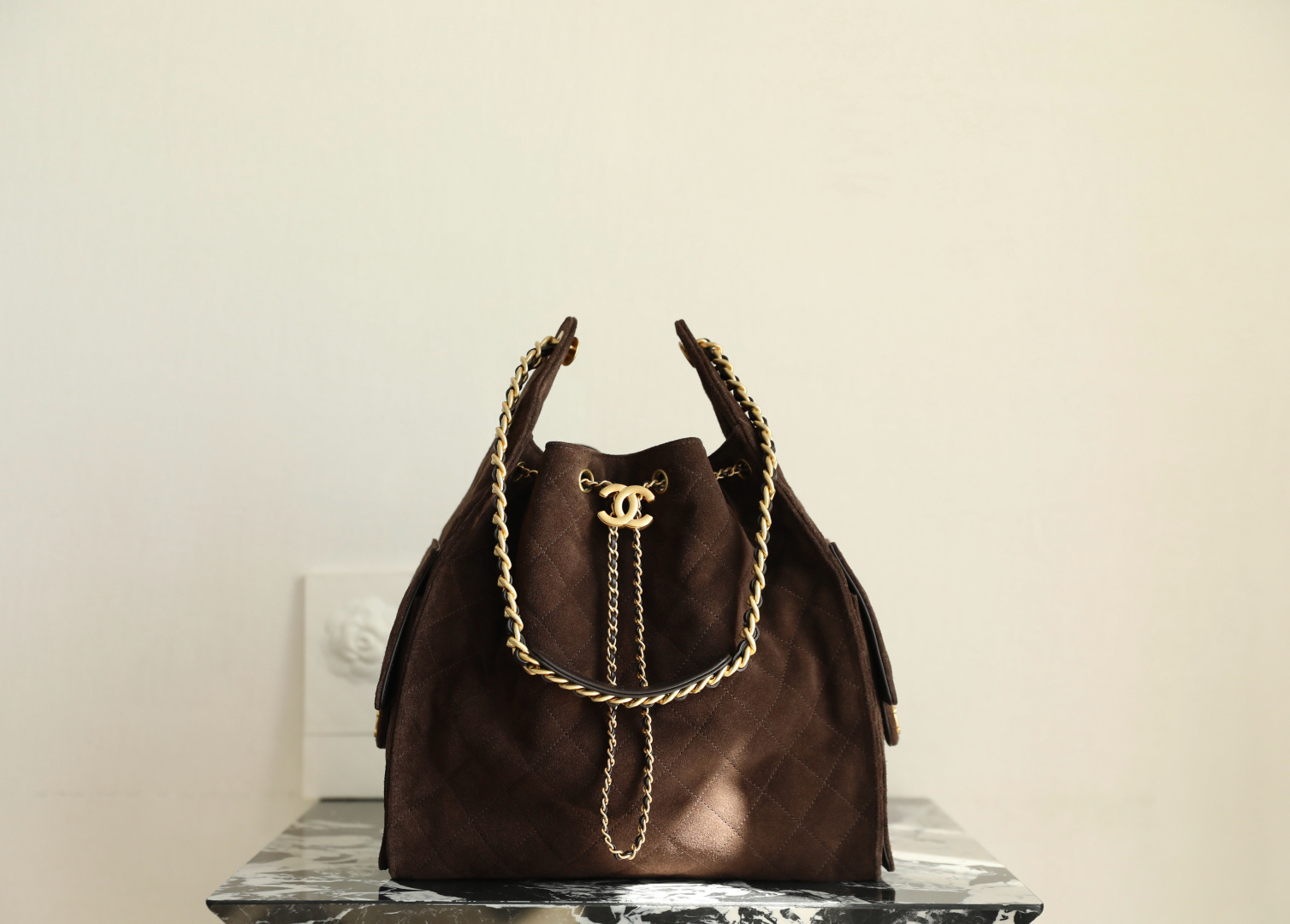 Shopping Bag 25 Suede Chocolate